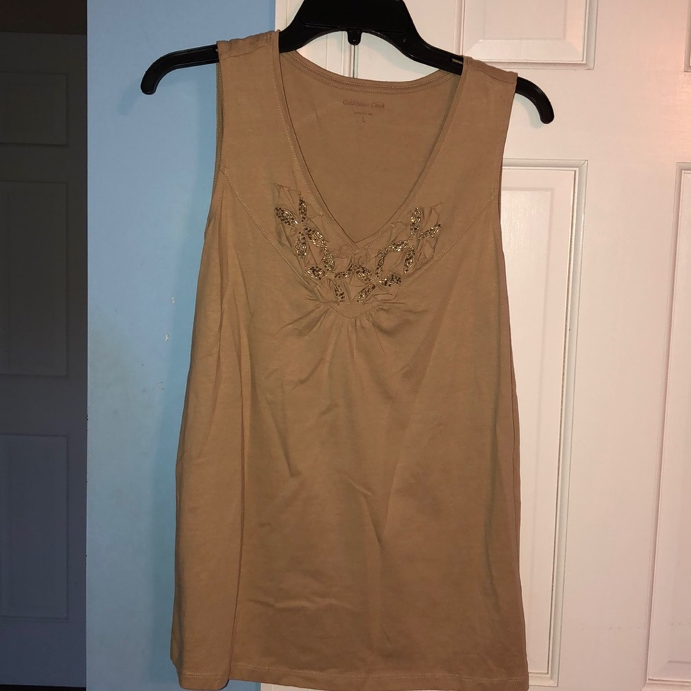 Coldwater Creek tan sleeveless top